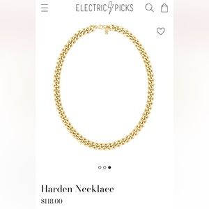 Electric Picks “Harden” Necklace 18” 14K Gold Plated